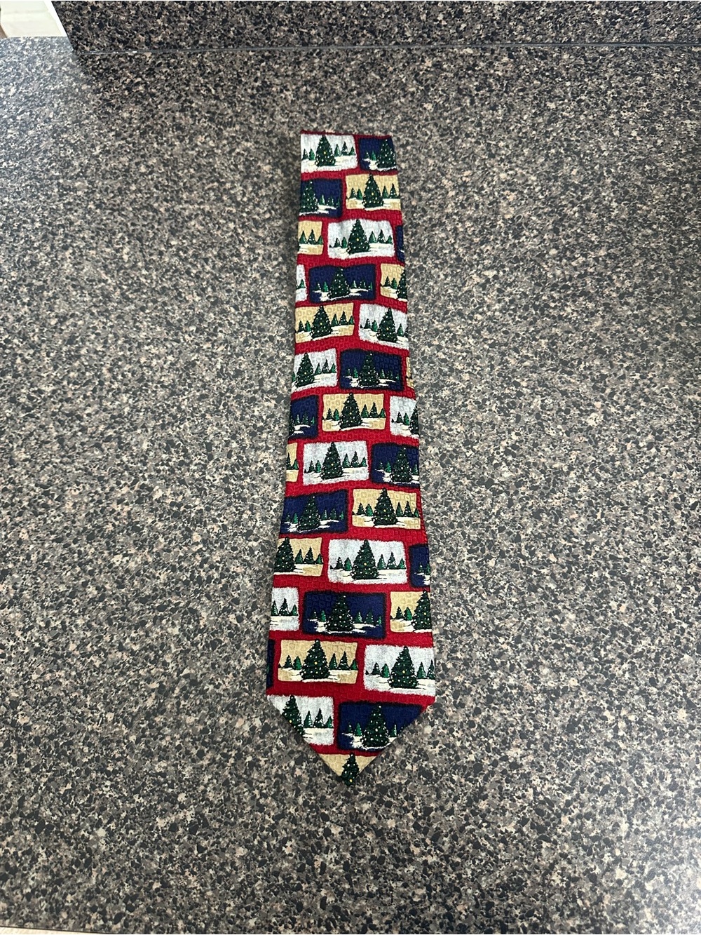 Amherst and Brock Men's Holiday Silk Neck Tie Christmas Trees